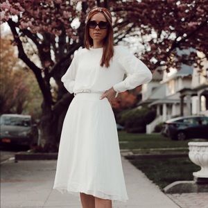 White midi dress
